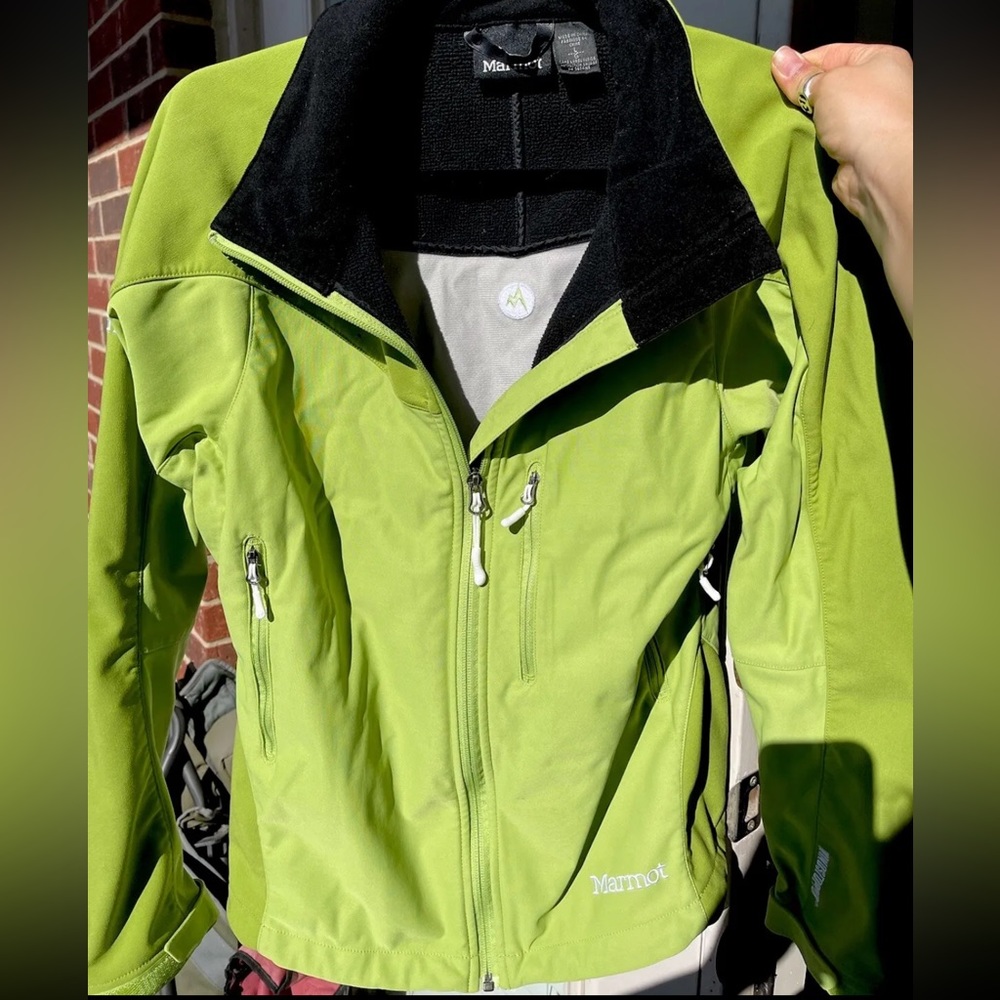 Marmot Women’s Size Large Green Full ZIP Climbing Hiking Windstopper Jacket